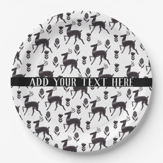 Scandia Folk Art Deer Pappteller (Vorderseite)