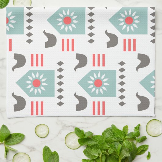 Scandia Folk Art Farm House Geschirrtuch (Gefaltet)