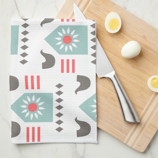 Scandia Folk Art Farm House Geschirrtuch (Viertel Falte)