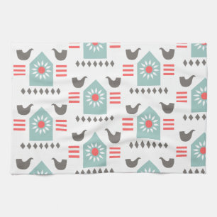 Scandia Folk Art Farm House Geschirrtuch