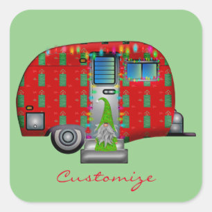 Scandia Gnome Caravan Thunder_Cove Quadratischer Aufkleber