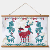 Scandia Modern Art Nordic Rentier Lugano Kunst, Di Wandteppich Mit Holzrahmen (Vorderseite)