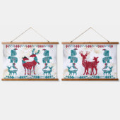 Scandia Modern Art Nordic Rentier Lugano Kunst, Di Wandteppich Mit Holzrahmen (Doppelt)