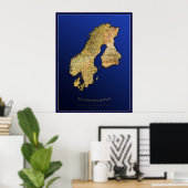 SCANDINAVIA MAP Art Poster I (Heimbüro)
