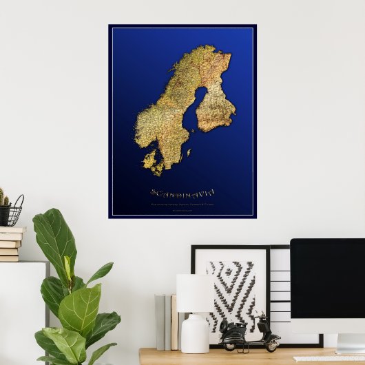 SCANDINAVIA MAP Art Poster I (Heimbüro)