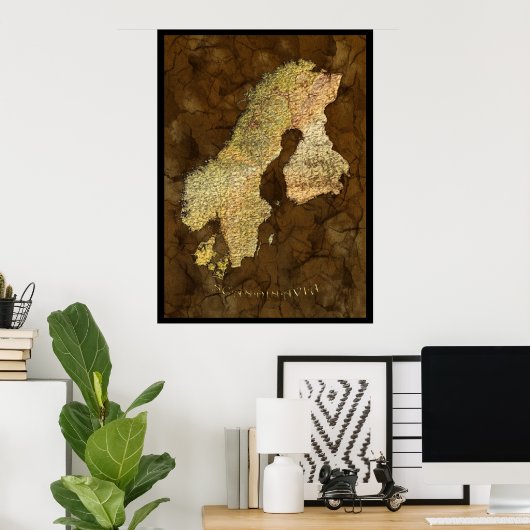 SCANDINAVIA MAP Art Poster III (Heimbüro)