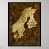 SCANDINAVIA MAP Art Poster III (Vorne)