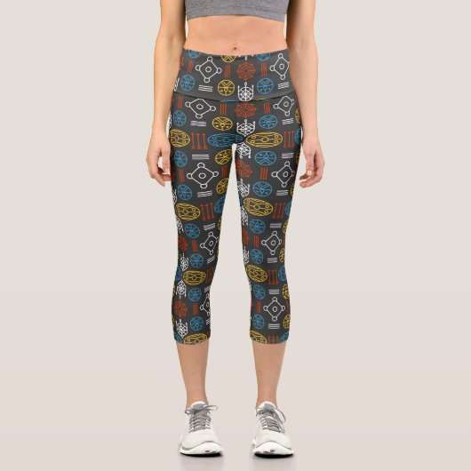 Scandinavian Art Pattern Capri Leggings (Vorderseite)