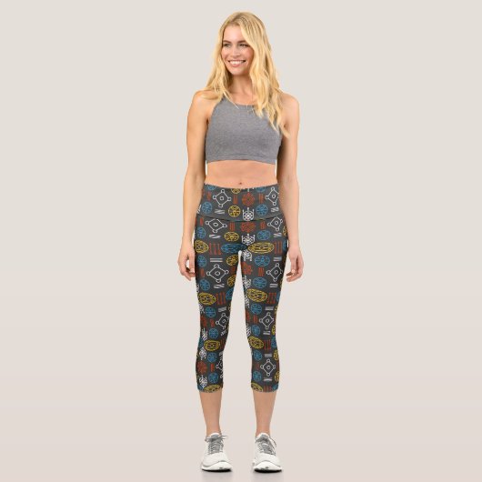 Scandinavian Art Pattern Capri Leggings (Vorderseite)