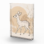 Scandinavian Baby Deer Line Art – Minimalist Fotoblock (Rechts)