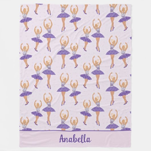 Scandinavian Ballet Ballerina Custom Fleecedecke (Vorderseite)