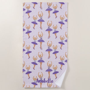 Scandinavian Ballet Ballerina Custom Strandtuch