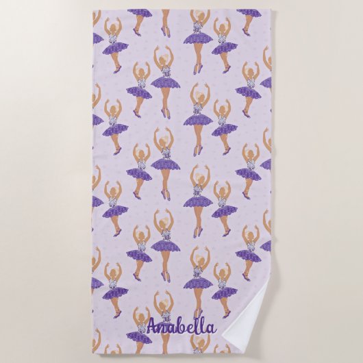 Scandinavian Ballet Ballerina Custom Strandtuch (Vorderseite)