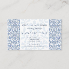 Scandinavian Blue and White Floral Elegant Visitenkarte