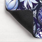 Scandinavian Blue Easter Egg Spring Floral Mousepad (Ecke)