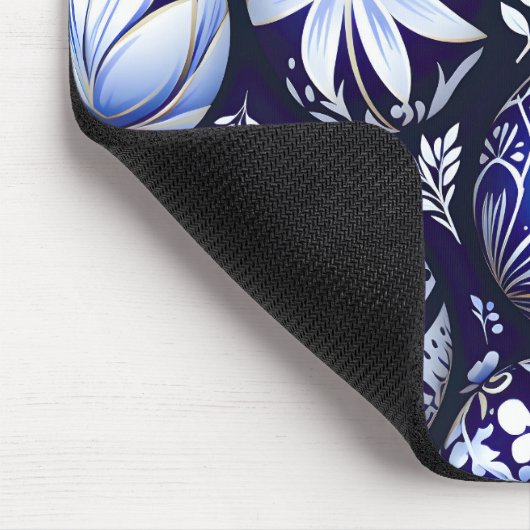 Scandinavian Blue Easter Egg Spring Floral Mousepad (Ecke)