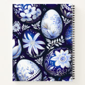Scandinavian Blue Easter Egg Spring Floral Notizblock (Rückseite)