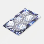 Scandinavian Blue Easter Egg Spring Floral Post-it Klebezettel (angewinkelt)