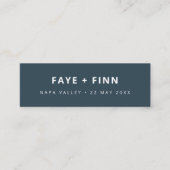 Scandinavian Blue Gastgeschenk Hochzeit Mini Lesez Mini Visitenkarte (Vorderseite)