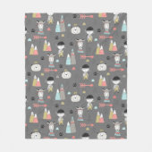 Scandinavian Boho Wilderness Dark Gray Fleecedecke (Vorderseite)