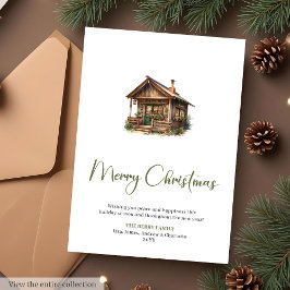 Scandinavian Botanical Cozy Christmas Greeting  Feiertagskarte
