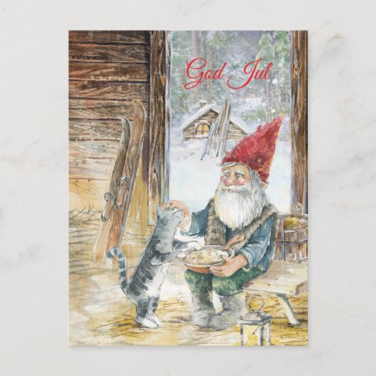 Scandinavian  Christmas Feiertagspostkarte (Vorderseite)