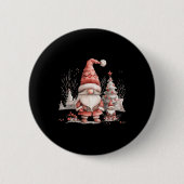 Scandinavian Christmas Gnome Red Berries Button (Vorderseite)