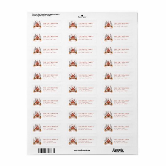 Scandinavian Christmas House Return Address Labels (Vorne)