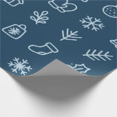 Scandinavian Christmas Icon Design Geschenkpapier (Ecke)