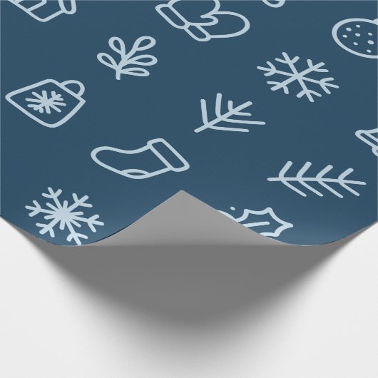 Scandinavian Christmas Icon Design Geschenkpapier (Ecke)