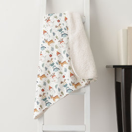 Scandinavian Christmas Nordic Winter Snowman Baby Sherpadecke