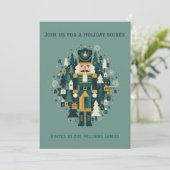 Scandinavian Christmas Nutcracker Einladung (Stehend Vorderseite)