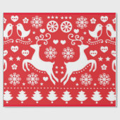 SCANDINAVIAN CHRISTMAS PATTERN GIFT WRAPPING GESCHENKPAPIER (Flach)