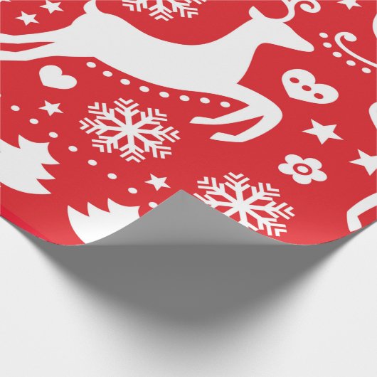 SCANDINAVIAN CHRISTMAS PATTERN GIFT WRAPPING GESCHENKPAPIER (Ecke)