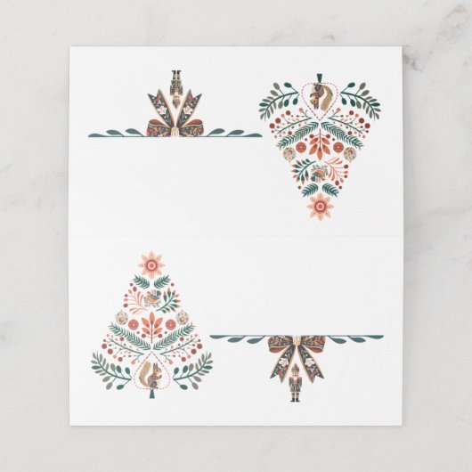 Scandinavian Christmas Platzkarte (Außenseite Aufgefaltet)