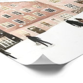 Scandinavian Christmas Print Norway Illustration  Poster (Ecke)