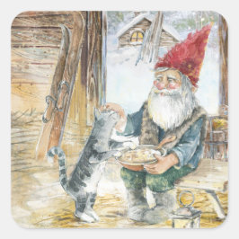 Scandinavian Christmas Quadratischer Aufkleber