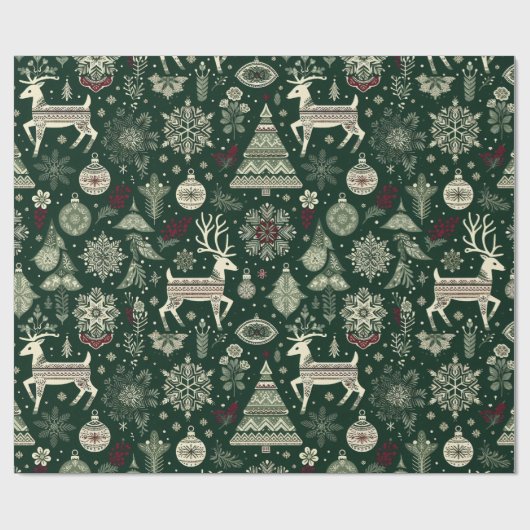 Scandinavian Christmas Time Geschenkpapier (Flach)