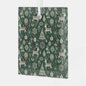 Scandinavian Christmas Time Ornament Aus Glas (Vorderseite links)