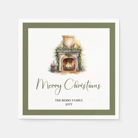 Scandinavian Christmas Tree Personalized Napkins Serviette (Vorderseite)