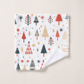 Scandinavian Christmas Trees Nordic Badhandtuch Set (Waschlappen)