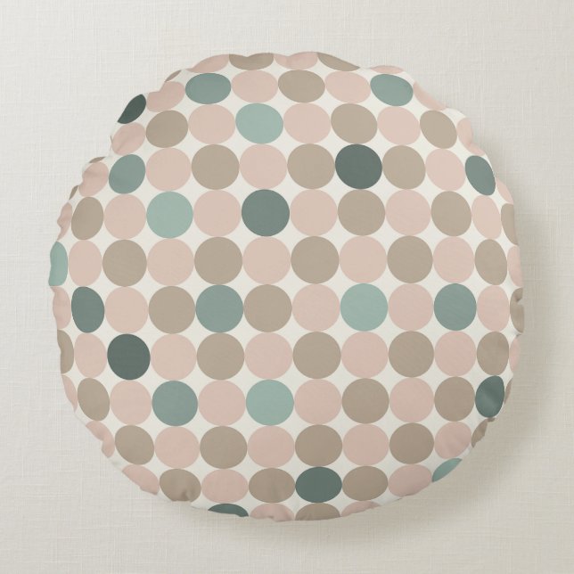 Scandinavian Circles Round Throw Pillow Rundes Kissen (Vorderseite)