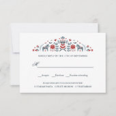 SCandinavian Dala Horse WEDDING RSVP MEAL WAICE (Vorderseite)