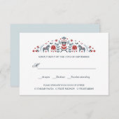 SCandinavian Dala Horse WEDDING RSVP MEAL WAICE (Vorne/Hinten)