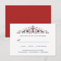 SCandinavian Dala Horse WEDDING RSVP MEAL WAICE