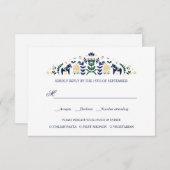 Scandinavian Dala Horse WEDING RSVP V1 (Vorne/Hinten)