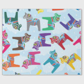 SCANDINAVIAN DALA HORSE Wrapping Paper Geschenkpapier (Flach)