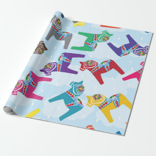 SCANDINAVIAN DALA HORSE Wrapping Paper Geschenkpapier