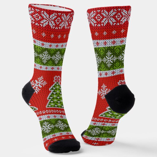 Scandinavian Design Cozy Winter Holiday Socken (Gewinkelt)