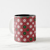 Scandinavian Fair Isle Christmas Edition 1 Zweifarbige Tasse (Vorderseite Links)